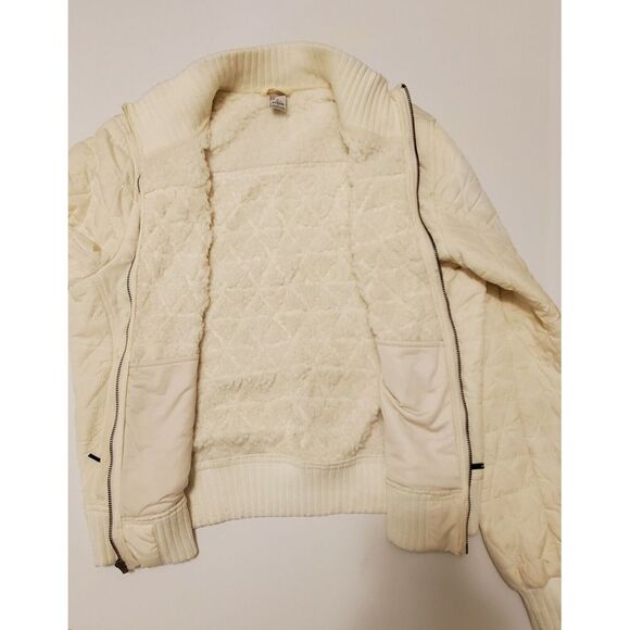 PRANA W's Diva Sherpa Lined Full Zip Insulated Jacket Size Large L White - Picture 6 of 9